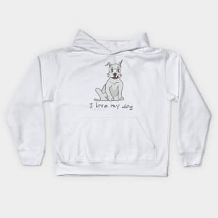 I love my dog Kids Hoodie